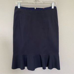 Womens Tory Burch Navy Trumpet Skirt Size 2